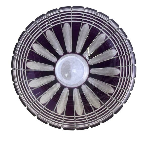 Caesar Crystal Bohemiae Czech Hand Cut 24% Lead Crystal XLG 'NORA' Bowl Violet - Picture 4 of 8